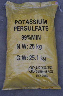 25 kg/saco Persulfato de potássio Solução composta Pó amorfo branco inodoro